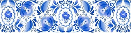 Гжельский орнамент в полосе
