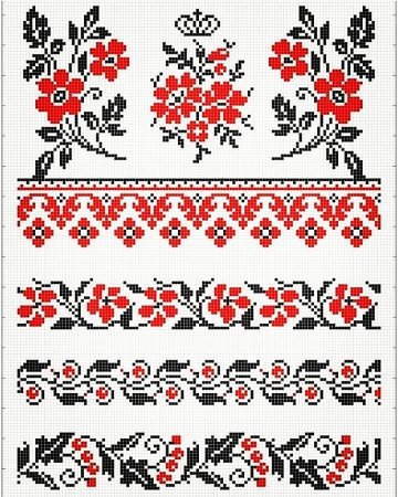 Схемы вышивки крестом рушники
