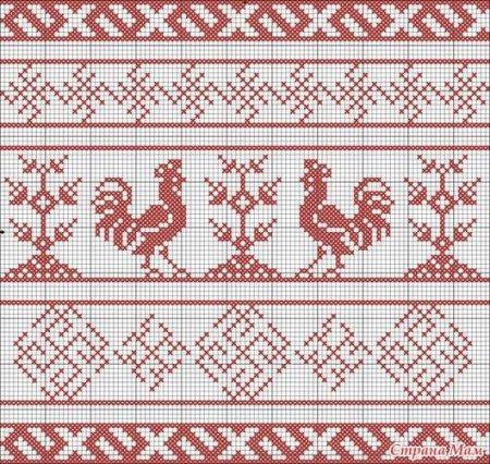 Славянская вышивка птицы