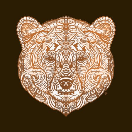 Стилизованная голова медведя