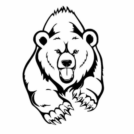 Трафарет для выжигания медведь