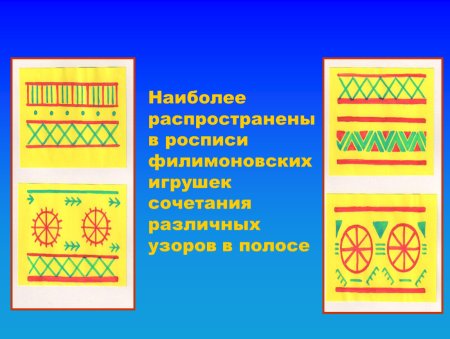 Узор на полоске Филимоновская роспись