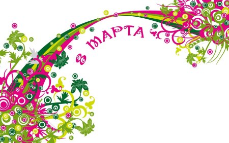 Весенний орнамент на прозрачном фоне