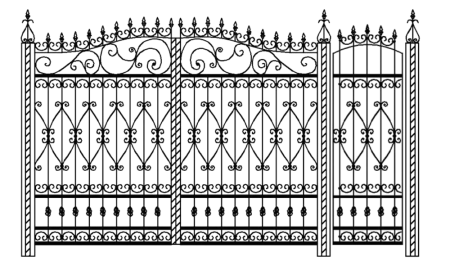 Кованые ворота vector uzor