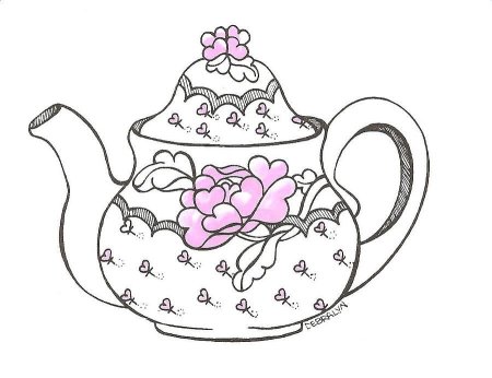 Рисунок чайник с узорами (48 фото)
