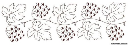 Узор в полосе из листьев и ягод