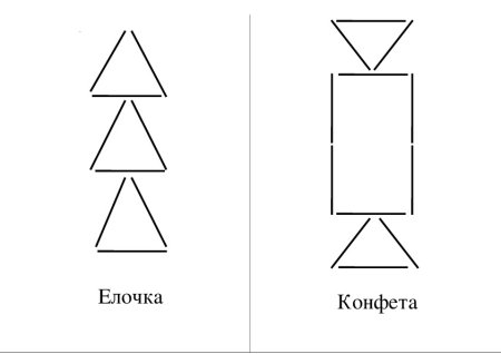Фигуры из счетных палочек