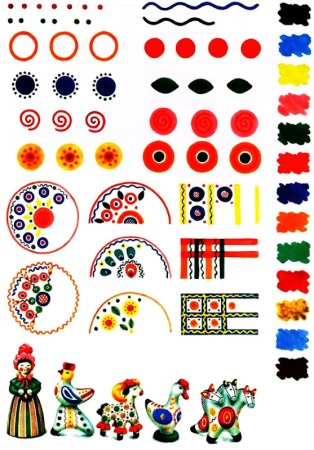 Дымковская роспись элементы росписи