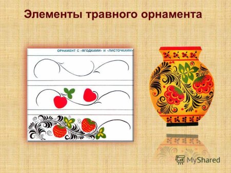 Золотая Хохлома травный орнамент