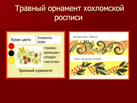 Хохлома роспись травный орнамент