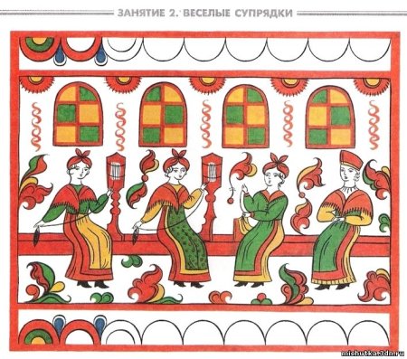 Пермогорская роспись в полосе
