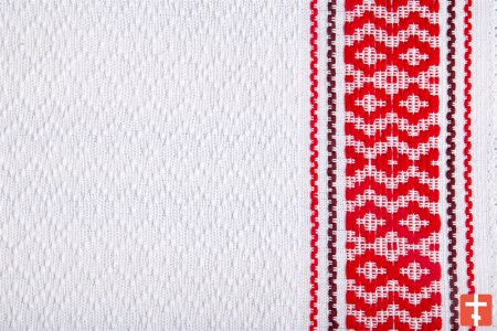 Домотканая салфетка красная