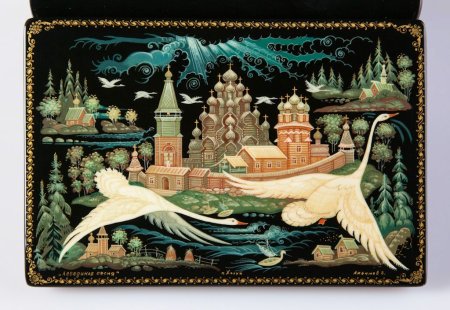 Лаковая миниатюра Федоскино Палех