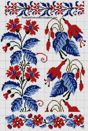 Роза крестиком