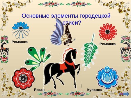 Основные элементы Городецкой росписи для детей