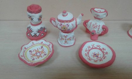 Чувашский орнамент на тарелке