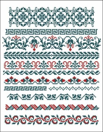 Узкий орнамент крестиком