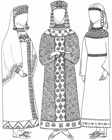 Костюм княгини в древней Руси реконструкции