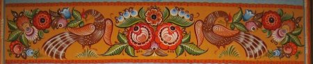 Городецкая роспись Цветочная полоса
