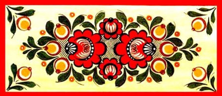 Городецкие узоры на прозрачном фоне