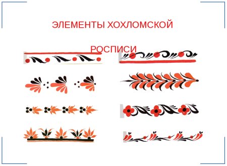Основные элементы хохломской росписи