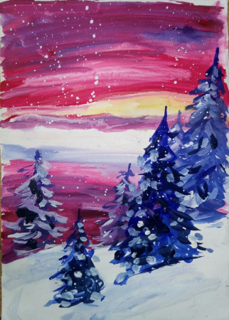 Рисунки красками
