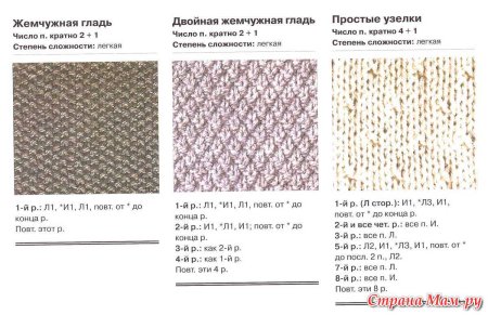 Жемчужная вязка спицами