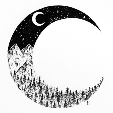 Тату Луна Графика