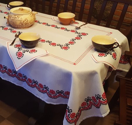 Вышивка крестом скатерти салфетки