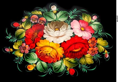 Жостовская роспись орнамент