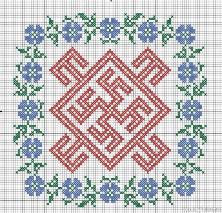 Обережная вышивка Одолень трава