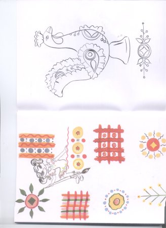 Дымковская игрушка Барыня для рисования