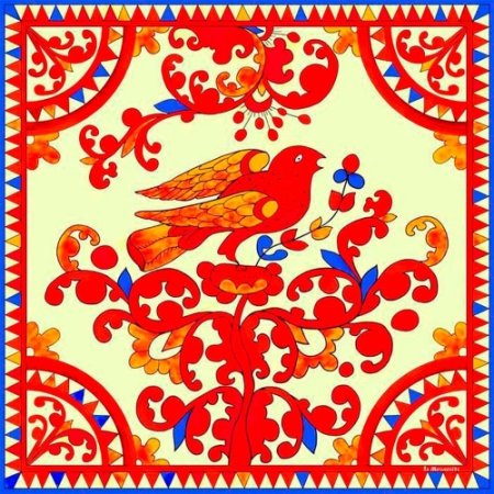 Северодвинская роспись птицы