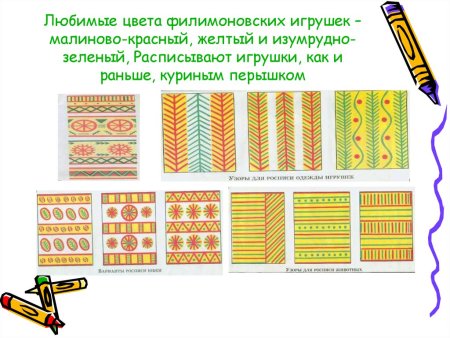 Филимоновская игрушка орнамент элементы росписи