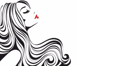 Силуэт девушки с волосами