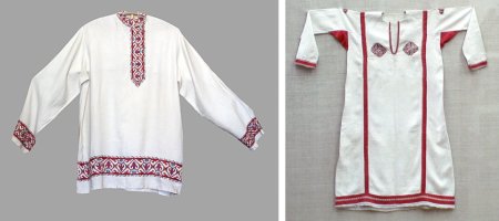 Мужская и женская традиционная Чувашская рубаха кĕпе