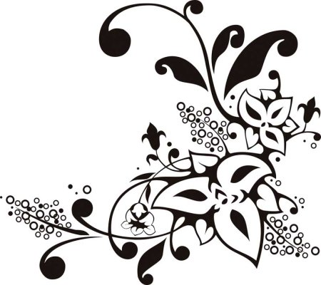 Цветочный узор черно белый