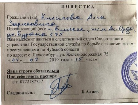 Форма повестки