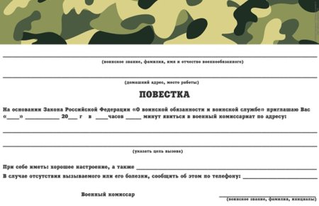 Повестка на день рождения в военном стиле