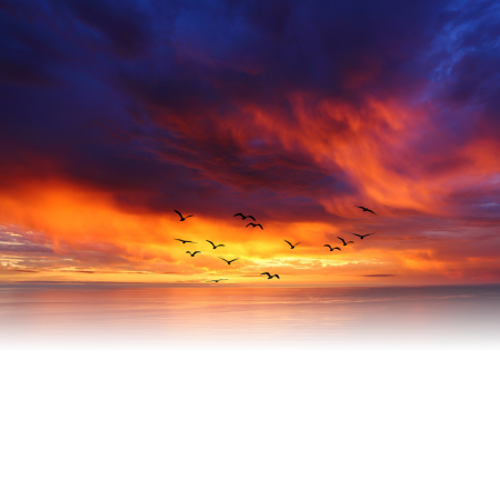 Красивый закат на прозрачном фоне