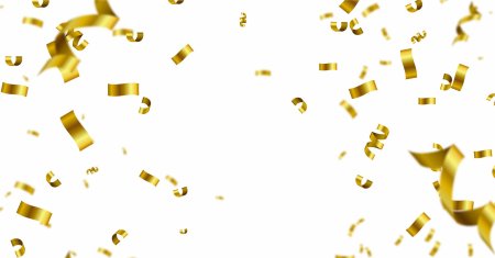 Золотое конфетти на прозрачном фоне
