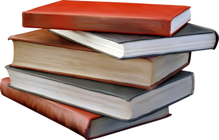 Стопка книг на прозрачном фоне
