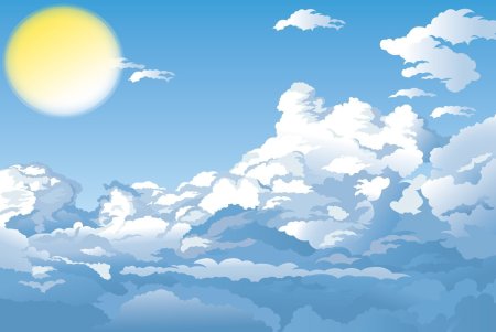 Голубое небо с облаками