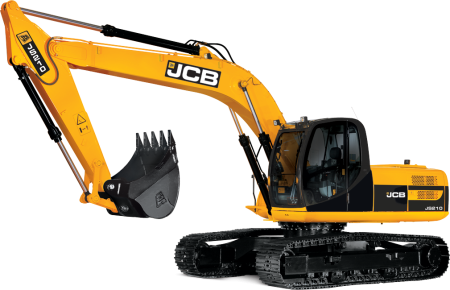 Экскаватор JCB на прозрачном фоне