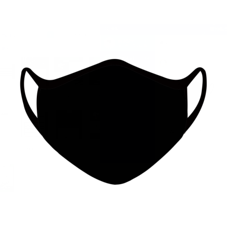 Черная медицинская маска без фона