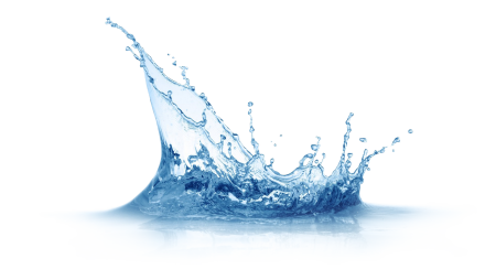 Струя воды на прозрачном фоне