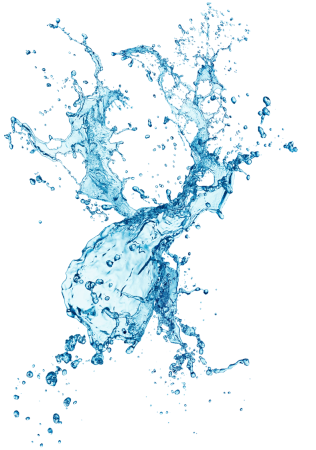 Брызги воды на белом фоне