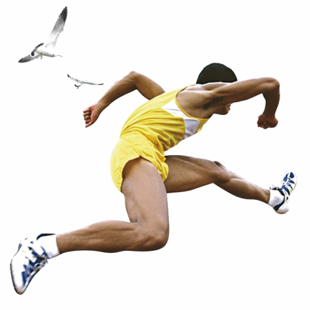 Спортсмен на белом фоне