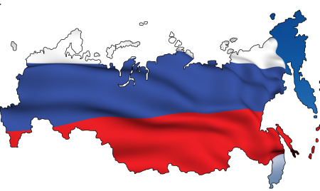 Карта России с флагом
