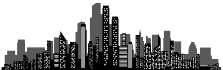 Силуэты домов города